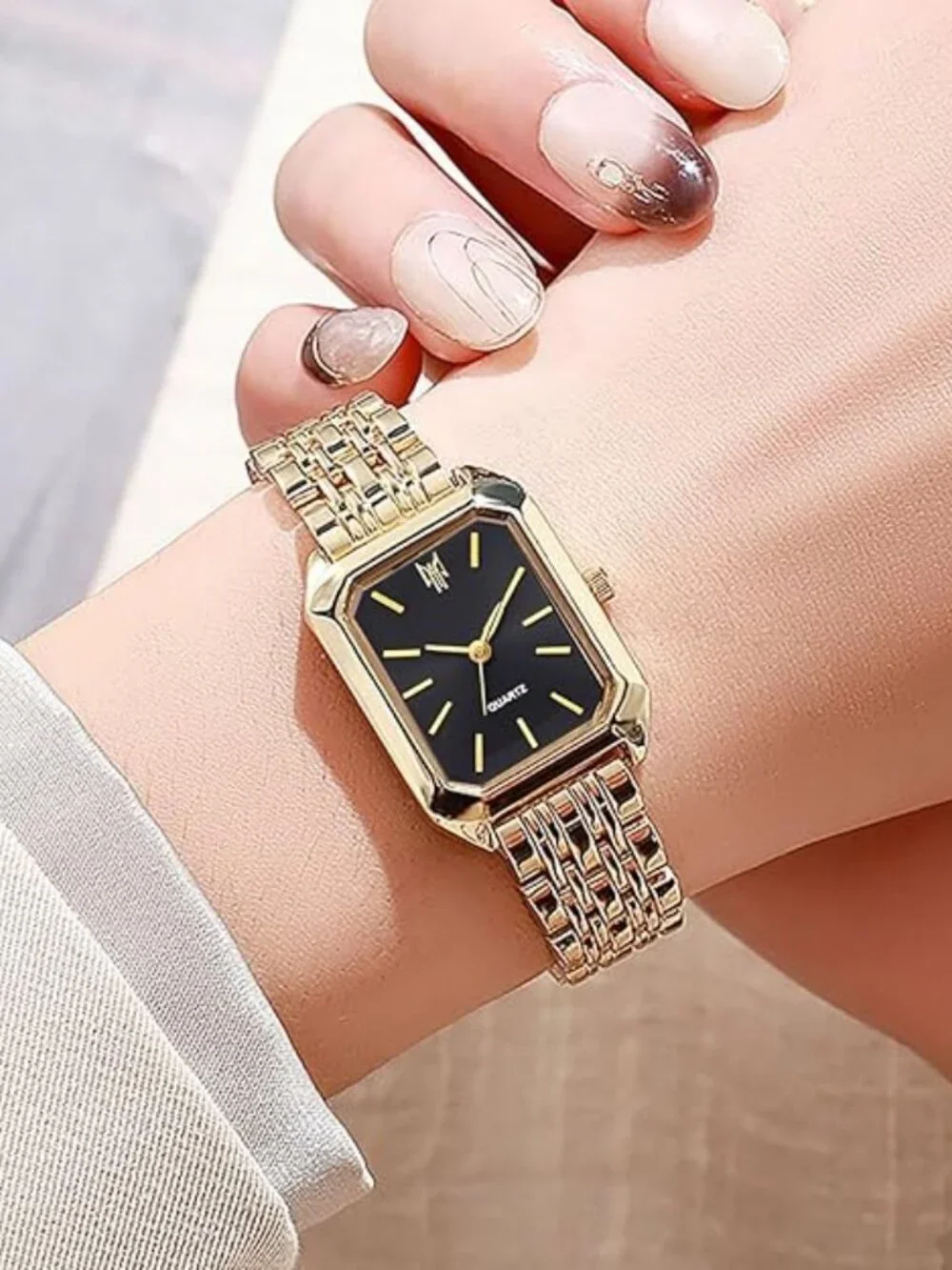 Women's Square Quartz Steel Watch